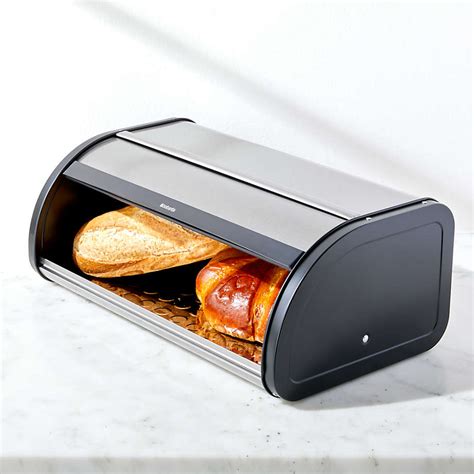 brabantia roll top bread box matt steel fingerprint proof|matt steel roll top bread box.